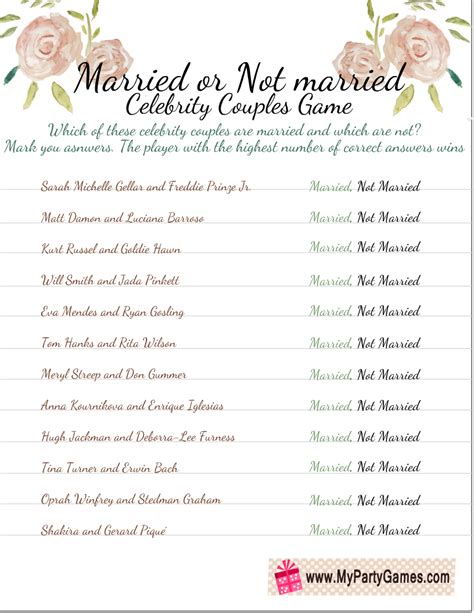 printable games for married couples.